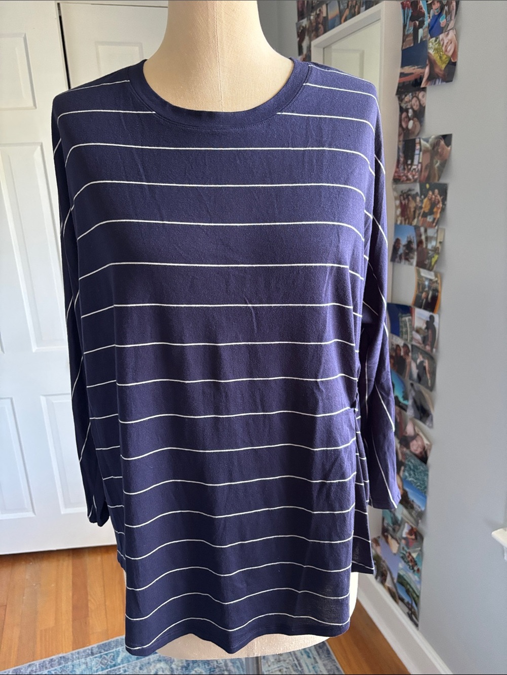 NWT Banana Republic Navy and White Striped Long Sleeve Tee